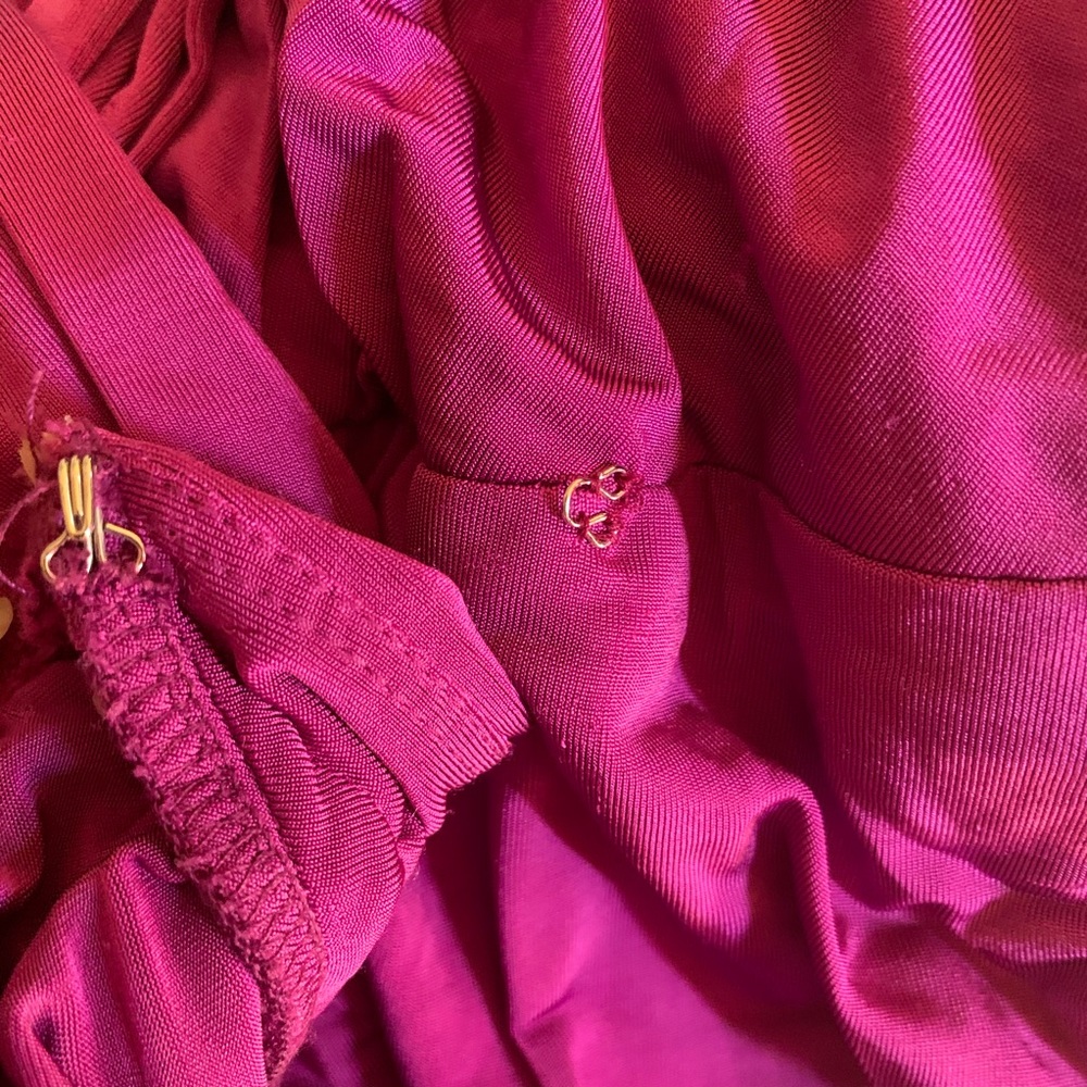 **SOLD** Meow!  Bebe purple silky wrap  dress - Picture 9 of 9